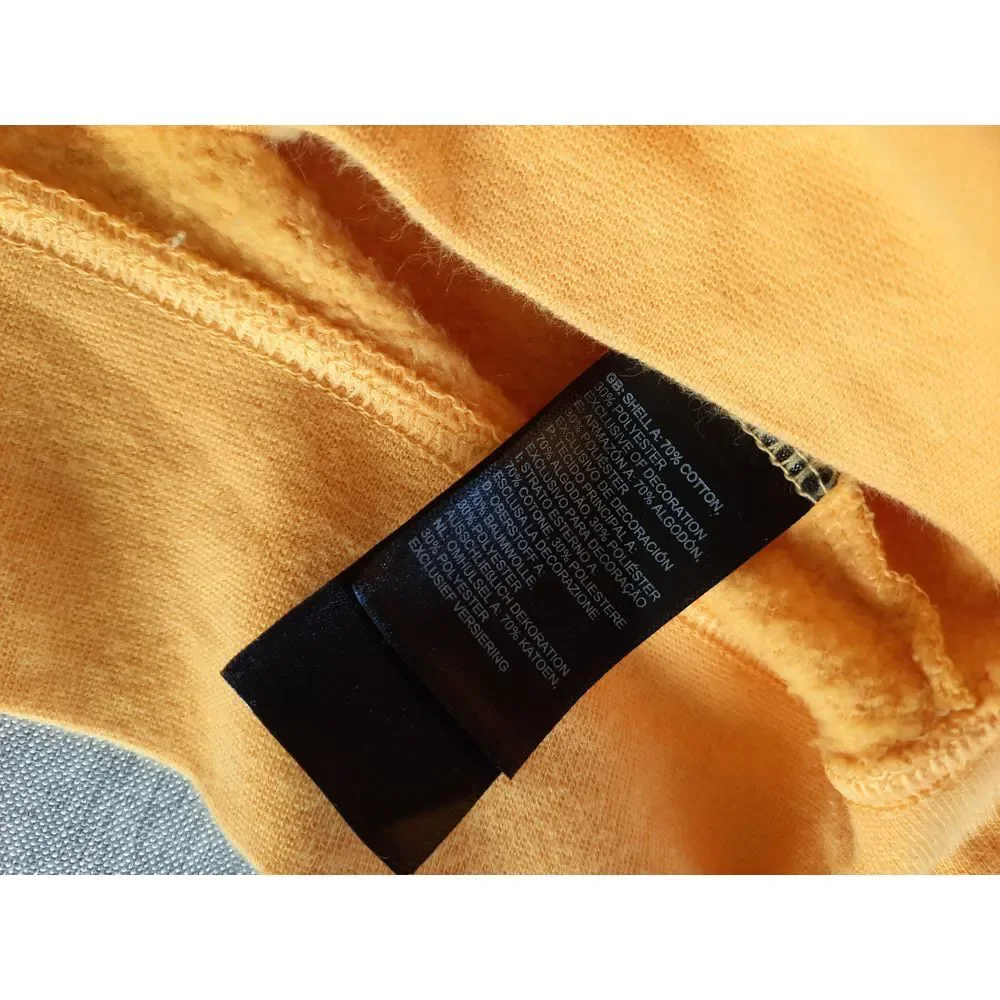 The North Face Men Youth XL Regular Fleece Hoodie Pullover Sweater Yellow Cotton